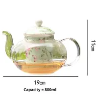Chauffe-thé en céramique de porcelaine européenne de luxe, double paroi, écologique, résistant à la chaleur, style floral, avec logo personnalisé