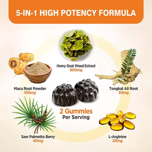 Gummies Énergisantes Aphrodisiaques à la Maca Noire 100% Naturelles Végétaliennes Antioxydantes Stimule la Vitalité Sexuelle et la Santé Rénale pour Hommes et Femmes Adultes - Product Image 4