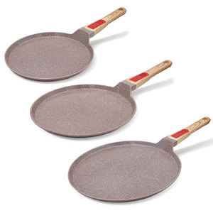Poêle à crêpe <span class=keywords><strong>amovible</strong></span> à revêtement en céramique de 8/10/12 pouces Poêle à crêpe en céramique antiadhésive Dosa Tawa en fonte d'aluminium - Product Image 1