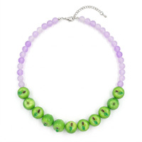 Kleurrijke zomerse messinghars fruitkraal ketting Boho appelkraal stapelbare kraalketting voor vrouwen