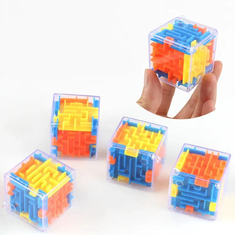 3D Maze Magic Cube Puzzle trasparente a sei lati Speed Cube Rolling Ball Magic Cubes labirinto giocattoli per bambini giocattoli antistress