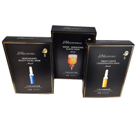 Boîte d'emballage de crème pour le visage carrée bleu cobalt boîte de rangement de maquillage emballage de brillant à lèvres boîte à Double insertion pour cosmétique