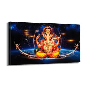 5 Panels Lord Ganesha Home Decor Elephant Posters And Prints Canvas Painting Wall Art Pictures For Living Room Wall Decor Buddha