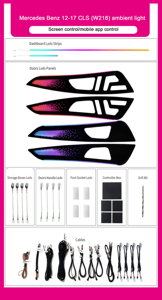Éclairage d'ambiance intérieur SJC 64 couleurs pour Mercedes-Benz <span class=keywords><strong>CLS</strong></span> W218 2012-2017, kit de ventilation, lumières LED pour voiture, décoration, mise à niveau - Product Image 5