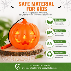 Linterna de Calabaza, Compra al por Mayor, Reutilizable, Funciona con Pilas, Luminosa, para Uso en Exteriores, Fácil de Usar, Elemento Divertido, Truco o Trato - Product Image 4