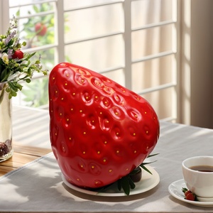 Ensemble de <span class=keywords><strong>fraises</strong></span> artificielles, 2 pièces, <span class=keywords><strong>fraises</strong></span> artificielles réalistes rouges et blanches pour la décoration de la maison et de la cuisine - Product Image 4