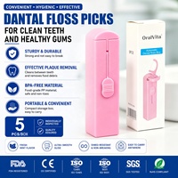 Fabricación de palillos de dientes de plástico de higiene bucal de marca privada personalizados, de colores, con hilo dental y palillo para dientes, en caja.