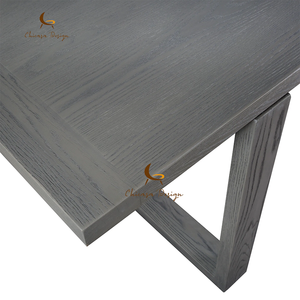 Mesa de Comedor Minimalista de Madera Gris con Patas Elegantes en Forma de U y Superficie Mate Uniforme, Muebles Modernos para el Hogar, Selección del Editor - Product Image 2