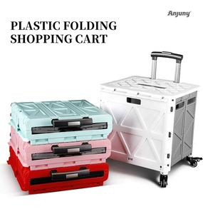 Anjuny 52L carrello pieghevole pieghevole cassa portatile rotolamento carrelli con ruote per negozio di viaggio - Product Image 2