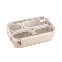 Boîte à bento coréenne tendance en acier inoxydable 304 résistante à la chaleur et aux odeurs, avec compartiments, pour la conservation des aliments à la maison et en extérieur