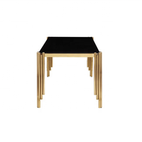 Table de salle à manger moderne pour 6 personnes, table de salle à manger de luxe avec plateau en verre