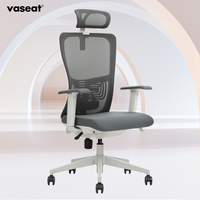 Fauteuil de Bureau Ergonomique Confortable à Roulettes et Dossier en Tissu Maillé, Pivotant et Relevable, Design Exécutif Tendance