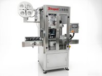 Machine d'étiquetage automatique BRICSPACK avec moteur à boîte de vitesses PLC pour manchons rétractables en PET/PVC pour eau minérale en bouteille et boissons