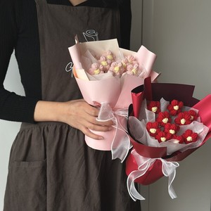 Envío Directo YHY - Ramo de Pastelitos Choux Tejidos con Agujas de Tejer, Regalo para el Día de San Valentín y el Día de la Madre - Product Image 4