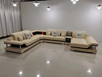 Ensemble de canapé modulable moderne en cuir véritable avec massage et haut-parleur de musique USB meubles de salon et canapés pour la maison