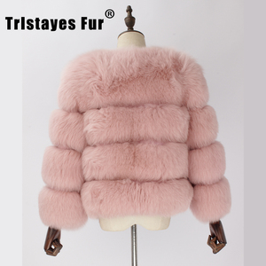 Manteau de fourrure de renard véritable pour femme, blouson d'hiver, vraie fourrure naturelle, vente en gros, - Product Image 2