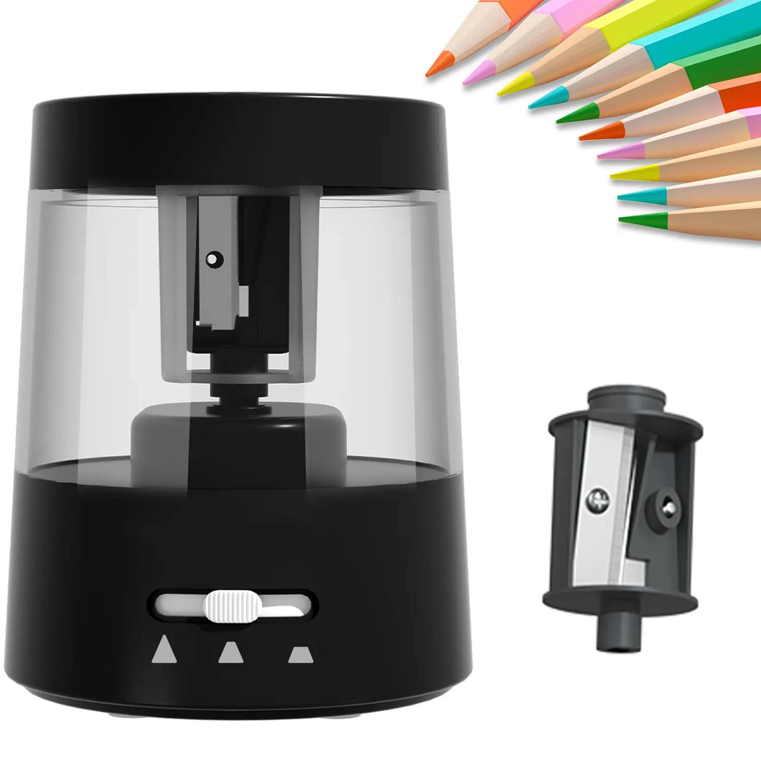 Portable Small Battery Powered Automatic Pencil Sharpener Suitable Kids Electric Pencil Sharpeners for School