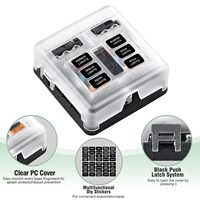 Boîtier de fusibles étanche 12V/24V à 6 voies avec bus négatif et indicateur LED pour automobile, bateau et marine