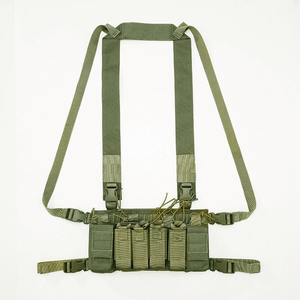 전술 MOLLE 체스트 리그 사냥/순찰 모듈형 조끼 (통합 무전기 파우치 및 탄창 홀더 포함, 방수 하네스) - Product Image 3