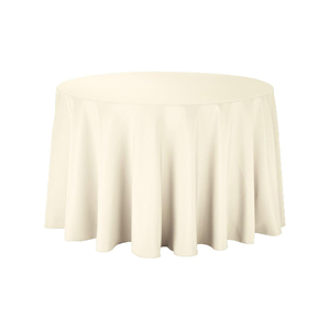 White Ivory Black Woven 100% Polyester Disposable <b>Round</b> Rectangle Square Tablecloth for Wedding Party - Product Image 1