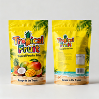 Sacs d'emballage en plastique anti-odeur imprimés sur mesure avec fermeture éclair, sachets debout pour l'emballage de poudre de fruits