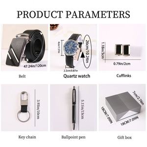 Coffret Cadeau d'Affaires pour Homme en Gros Direct Usine : Montre, Portefeuille, Ceinture, Stylo, Boutons de Manchette, Porte-clés – Personnalisation du Logo, Cadeau d'Entreprise - Product Image 2