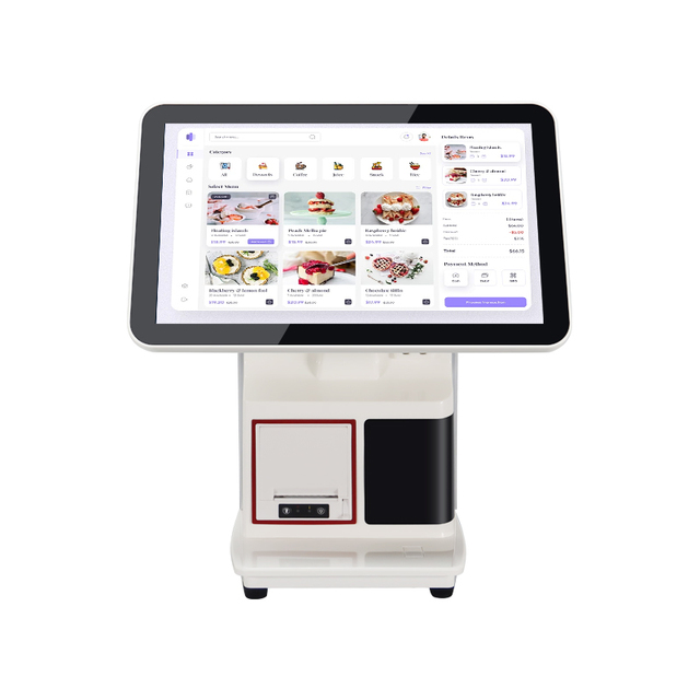 Android Win-dows POS System 15.6 Inch Capacitive All In One Touch Screen POS Machine Cash Register POS Terminal with Printer