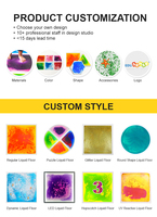 Tapete de Juego Montessori Educativo 3D para Exteriores con Azulejos de Piso Líquidos de PVC de Colores y Efecto Lava, Equipo Sensorial para Autismo para Niños