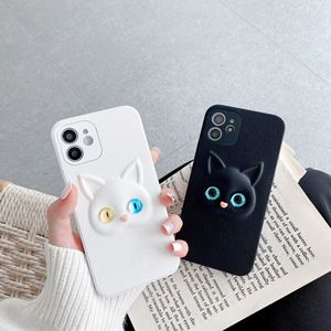 3d de sublimación en blanco lindo gato blanco y negro teléfono casos para tiburón negro 4 caso - Product Image 1