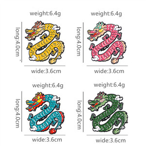 Broche Mascotte du Zodiaque de l'Année du <span class=keywords><strong>Dragon</strong></span>, Épingle à Revers Personnalisée pour Sac à Dos et Vêtements - Product Image 3