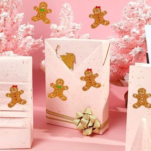 Christmas Stickers Roll <b>Gingerbread</b> Sticker Cute <b>Gingerbread</b> Man Xmas Winter Self-Adhesive Stickers for Xmas Envelopes - Product Image 4