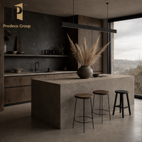 Ensemble d'armoires de cuisine modulaires finition mélamine, porte à fermeture douce, unité d'angle, armoires de cuisine pour villa