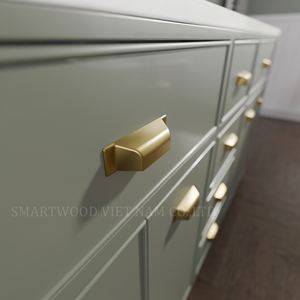 Ensemble de coiffeuse de salle de bain de style moderne et luxueux avec comptoir en marbre pour appartements et hôtels - Product Image 5