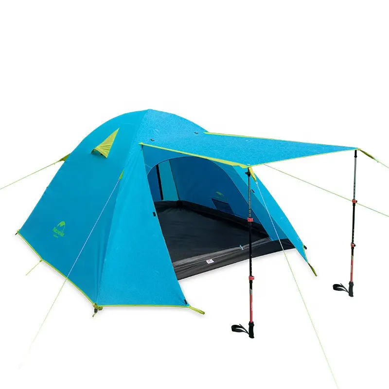 Naturehike Tenda Kemah Kubah Kustom, Tiang Aluminium Luar Ruangan Ultra Ringan Tahan Air Tabir Surya, Tenda Perjalanan Dua Orang