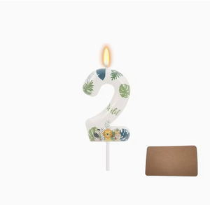 Green forest Number 6 Birthday Candles Tiger <strong>Lion</strong> Elephant &amp; Butterfly Cake topper For Birthday Decorations Supplies - Product Image 4