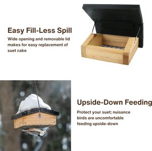 Op Maat Gemaakte Cederhout Ondersteboven Vogelnifet Cake Feeder Houten Vogelvoeders - Product Image 5