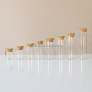 Tubes à essai <span class=keywords><strong>en</strong></span> <span class=keywords><strong>verre</strong></span> plat transparent <span class=keywords><strong>avec</strong></span> bouchons <span class=keywords><strong>en</strong></span> <span class=keywords><strong>liège</strong></span> Flacon d'échantillon de liquide pour le stockage de bonbons au sel de bain Expériences scientifiques - Product Image 5
