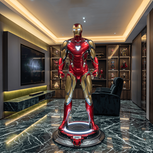 Statua a grandezza naturale di <span class=keywords><strong>Iron</strong></span> <span class=keywords><strong>Man</strong></span> Mark 85 dei Marvel <span class=keywords><strong>Avengers</strong></span> con luce LED, scultura da collezione in resina di fibra di vetro dipinta - Product Image 2