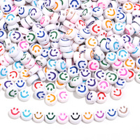7 mm 100/pak Smile Face Spacer-kralen voor telefoonkettingen, sleutelhangers en knutselwerkjes