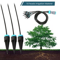 10 Nozel Kit Irigasi Tetes Mikro Otomatis untuk Kebun Rumah, Penyiraman Bunga, Tanaman Pot, Sayuran, Rumah Kaca, Berkebun