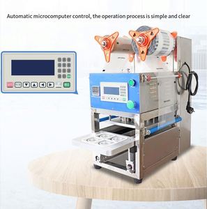 Automatic Desktop Plastic Cup Sealer for <b>Bubble</b> Tea & Soy Milk Four-Cup Capacity With Paper Aluminum Foil Film & Bag Packaging - Product Image 3