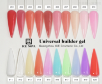 ICE NOVA Gel Constructeur Universel 20 Couleurs Sans HEMA Gel Pailleté Dur pour Extension d'Ongles Poly Gel Constructeur BIAB