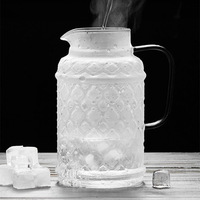 Bouilloire Vintage Begonia en Verre Borosilicate Haute Résistance, Grande Capacité 2L, Résistante à la Chaleur et au Froid, avec Couvercle