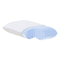 Oreiller en mousse à mémoire de forme infusée de gel, en tissu polyester tricoté Air-Layer de 260g, design rectangulaire solide, thérapie rafraîchissante, soutien du cou, qualité hôtelière