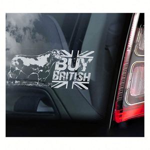 Pegatina Personalizada Impermeable BUY BRITISH, Vinilo Troquelado, Divertida, para Ventana de Coche, Parachoques, Uso en Vehículos al Aire Libre - Product Image 1