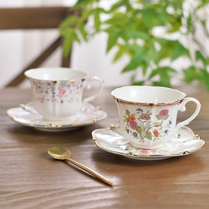 Popolare turco 200ml fiore decorativo <span class=keywords><strong>oro</strong></span> bordo osso China <span class=keywords><strong>tazza</strong></span> e piattini Cappuccino <span class=keywords><strong>tazza</strong></span> da tè ceramica tazze da caffè - Product Image 4