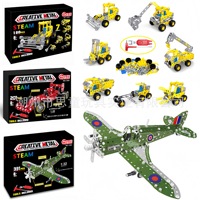 Jouet de construction STEM, modèle de véhicule d'ingénierie à grandes pièces, cadeau pour garçons de 8 à 12 ans