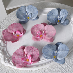 Têtes de fleurs d'orchidées Phalaenopsis en soie, fleurs artificielles haute simulation, décoration de mariage, pinces à cheveux, accessoires de bricolage - Product Image 4