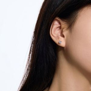 Pendientes de Plata 925 con Circonita Cúbica Redonda 5A, Diseño Minimalista, Joyería Fina para Mujer, Marca Dylam - Product Image 5