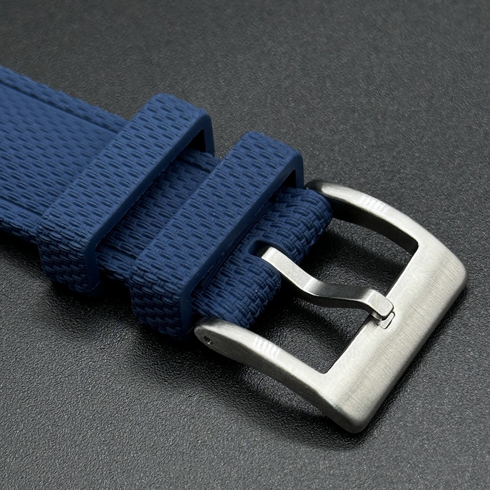 Wholesale Navy Black White Fabric pattern FKM Watch Bands 20mm 22mm 21mm Fluoroelastomer Watch Strap